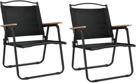 Krzesła Turystyczne 2szt. Czarne 54X55X78cm Tkanina Oxford