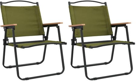 Krzesła Turystyczne 2szt. Zielone 54X55X78Cm Tkanina Oxford