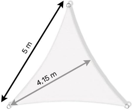 Żagiel Przeciwsłoneczny Trójkąt Zacieniacz 5X5X5m Beżowy - zdjęcie 2