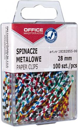 Spinacze Metalowepowlekane Zebra Office Products 28Mm 100Szt. Mix Kolorów