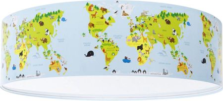 Plafon dla chłopca i dziewczynki Mapa Świata średnica 60 cm