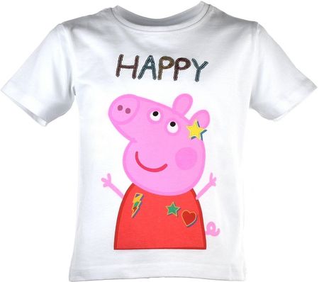 T-shirt dla dzieci Świnka Peppa Happy Biała