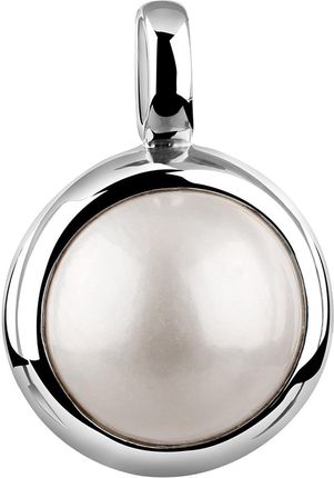Nenalina Wisiorki Damski okrągły wisior barokowy z perłą Shell Core w srebrze próby 925 Sterling Silver
