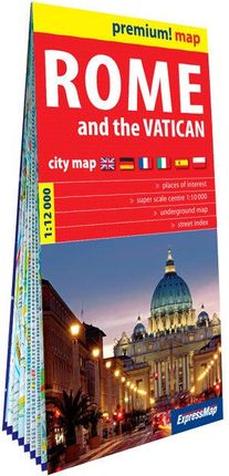 Rzym i Watykan (Rome and the Vatican): plan miasta w kartonowej oprawie 1:12 000