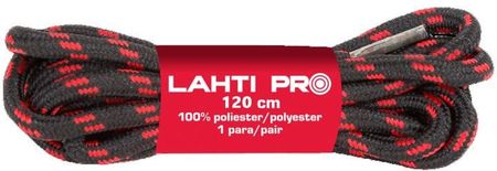 Sznurowadła Okrągłe Czarno-Czerwone Rozmiar 120 Cm Lahti Pro