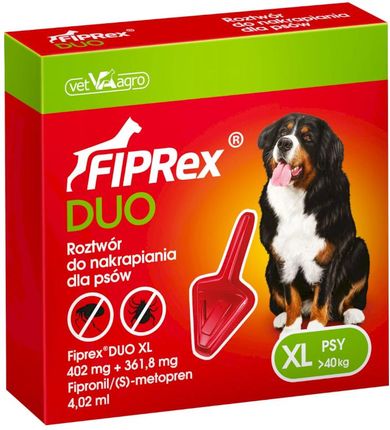 Fiprex Duo Spot-On Dla Psów Xl >40 Kg 2 Pipety X 4,02ml