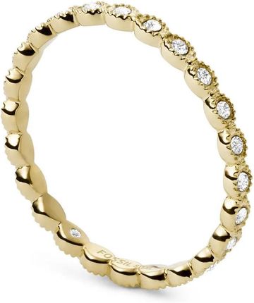 Fossil Złoty pierścionek Sadie damska obrączka z kryształami r.13 JF03749710