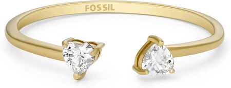 Fossil Złoty pierścionek damski z kryształami sercami r.13 JF04359710