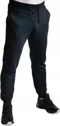 Spodnie dresowe męskie ciepłe joggery Granat S