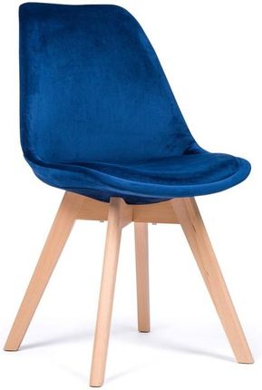 Home-Design Krzesło Dublin Skandynawskie Welurowe Granatowe