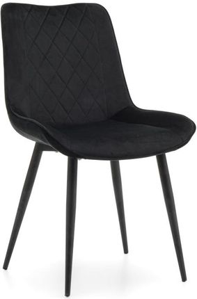 Home-Design Krzesło Adel Tapicerowane Pikowane Czarne Welur