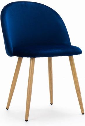 Home-Design Krzesło Modena Tapicerowane Welurowe Granatowe
