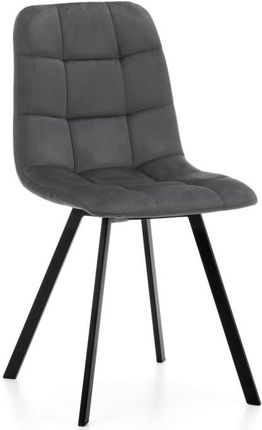 Home-Design Krzesło Parma 2 Nowoczesne Tapicerowane Pikowane Welur Szary