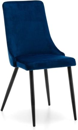 Home-Design Krzesło Nowoczesne Tapicerowane Welurowe Uno Granatowe