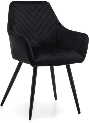 Home-Design Krzesło Vasto Tapicerowane Pikowane Welurowe Czarne