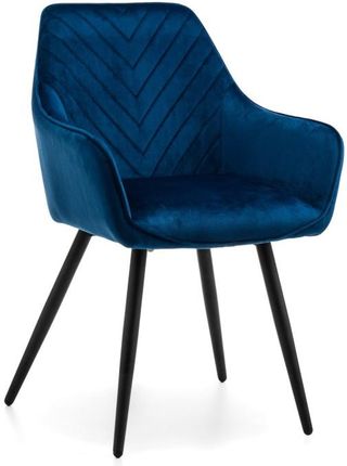 Home-Design Krzesło Vasto Tapicerowane Pikowane Welurowe Granatowe