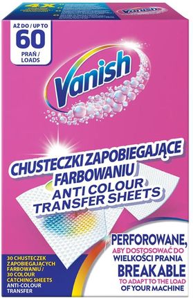 Vanish Color Protect chusteczki zapobiegające farbowaniu ubrań 60 prań 30 szt