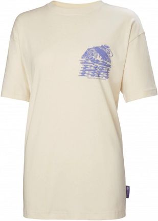 Damski t-shirt z nadrukiem Helly Hansen Women's Play - kremowy