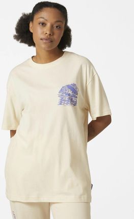 Damski t-shirt z nadrukiem Helly Hansen Women's Play - kremowy