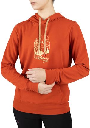 Bluza z kapturem damska Viking Bamboo Panaka Hoodie Lady pomarańczowa | ROWEROWE OKAZJE DO -30%