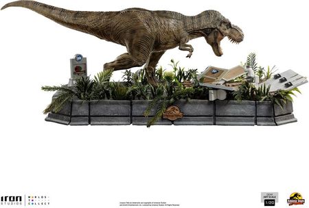 Iron Studios Jurassic Park Demi Art Scale Statue 1/20 T-Rex attacks Donald Gennaro 30 cm