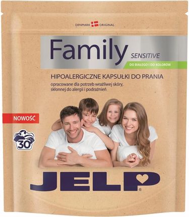 JELP Family Sensitive Hipoalergiczne kapsułki do prania do białego i kolorów, 30 szt