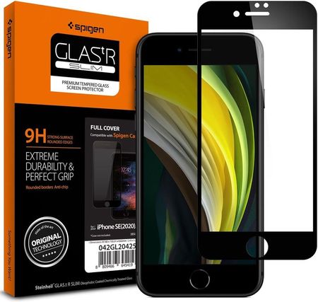 Spigen Szkło Hartowane Glass Fc Iphone 7 8 Se 2020 2022 Black