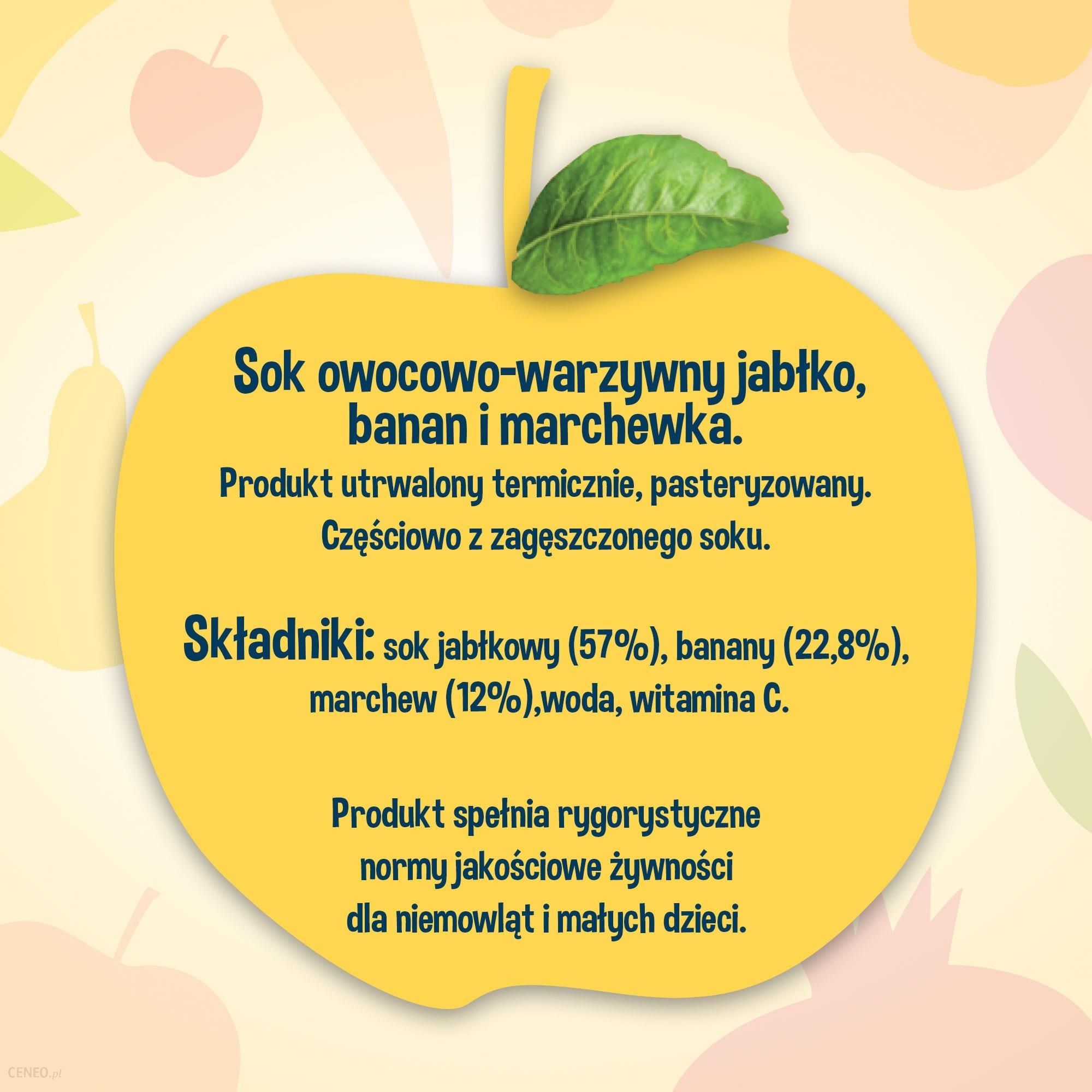 Bobo Frut Sok 100% Jabłko Banan I Marchewka dla niemowląt po 5 Miesiącu 300ml