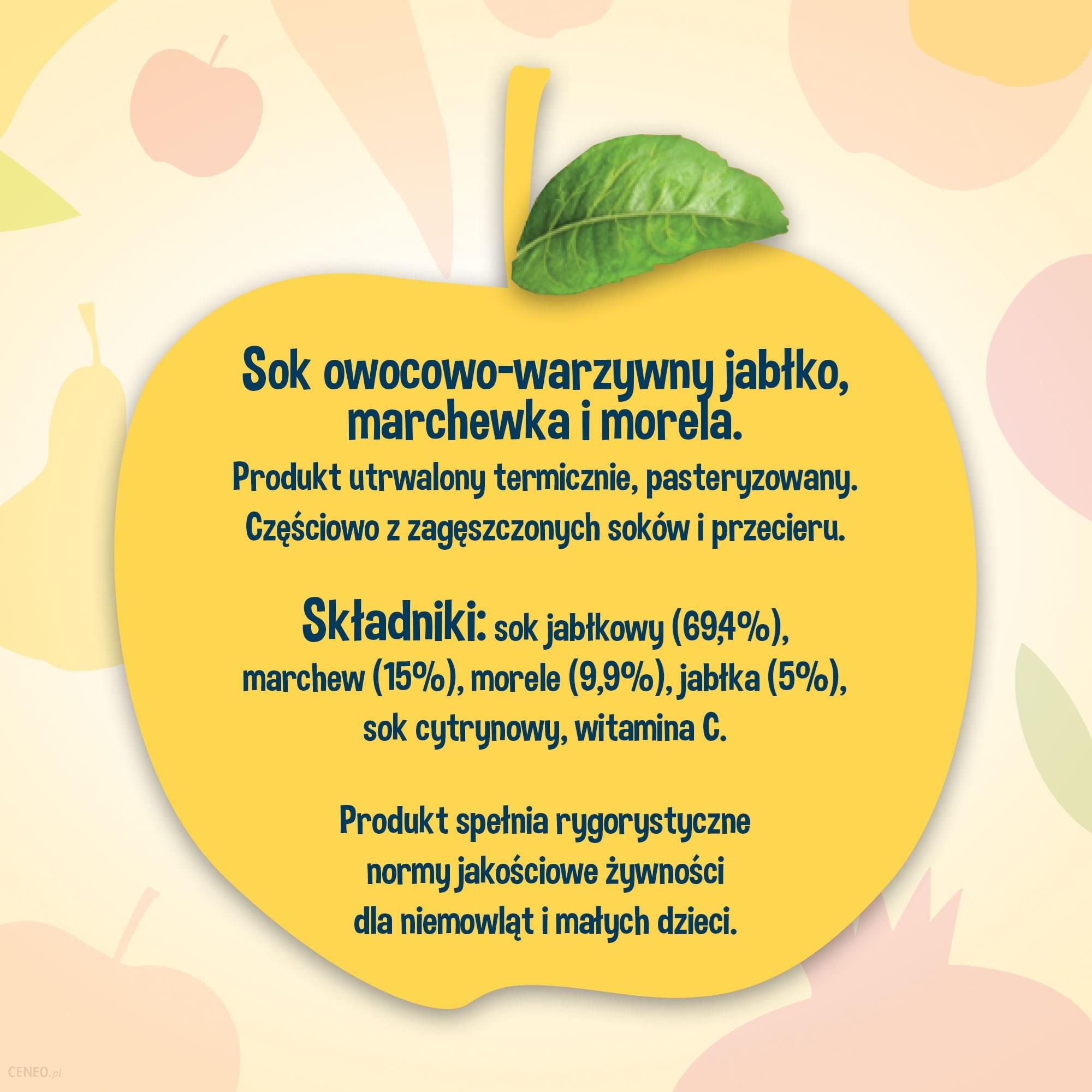 Bobo Frut Sok 100% Jabłko Marchewka Morela dla niemowląt po 5 Miesiącu 300ml