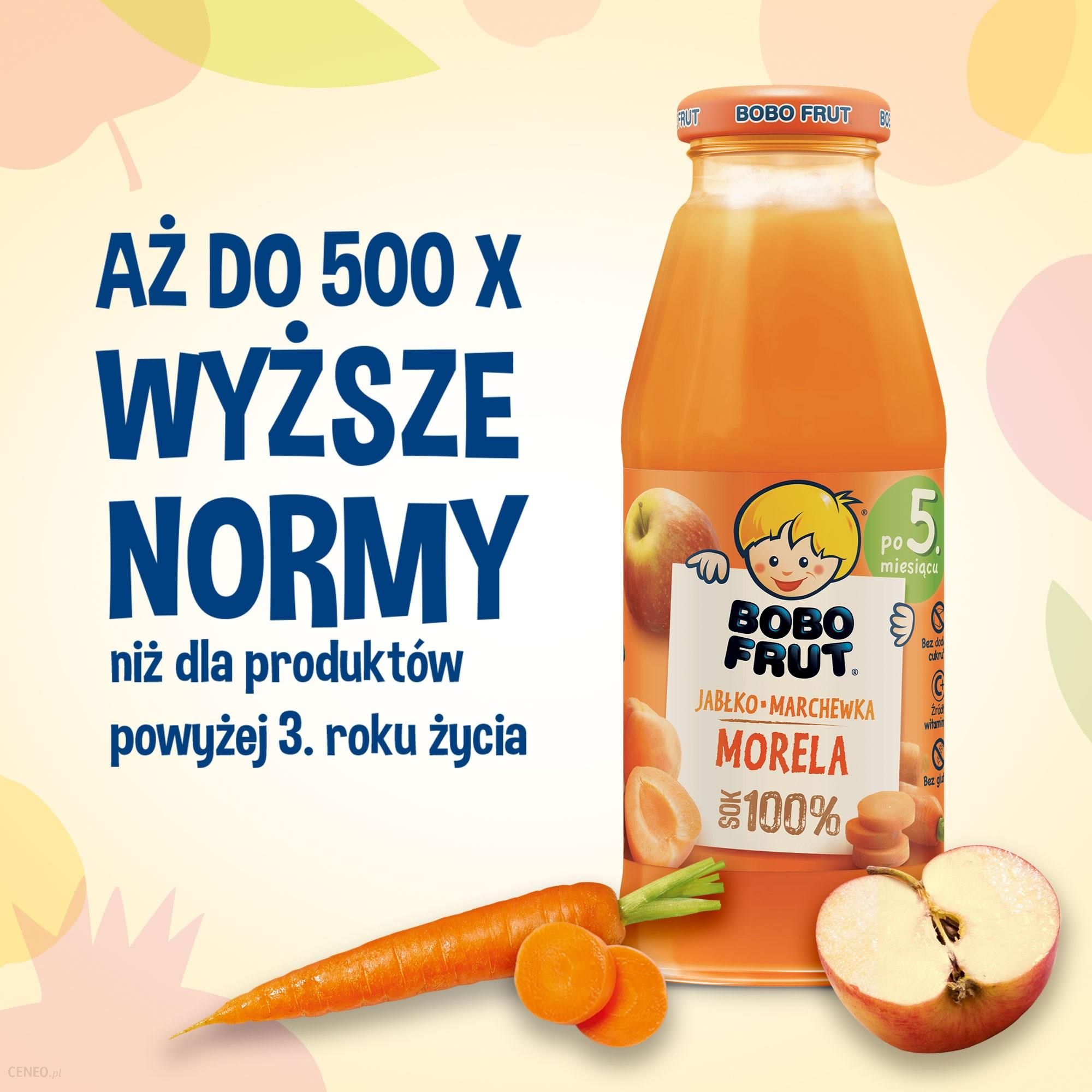 Bobo Frut Sok 100% Jabłko Marchewka Morela dla niemowląt po 5 Miesiącu 300ml