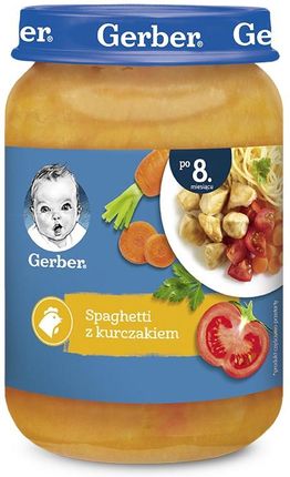 Gerber Obiadek Spaghetti Z Kurczakiem dla niemowląt po 8 Miesiącu 190g
