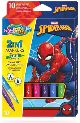 Patio Flamastry Dwustronne 10 Kolorów Colorino Kids Spiderman