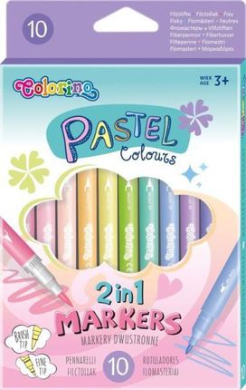 Patio Flamastry Dwustronne 10 Kolorów Pastel Colorino Kids