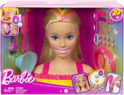 Zdjęcie Barbie Głowa Do Stylizacji Neonowa Tęcza Blond Włosy HMD78 - Kamień Pomorski