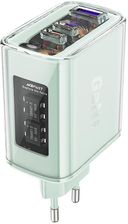 Acefast ładowarka GaN 65W 3 porty (1xUSB, 2xUSB C) zielona (A45)