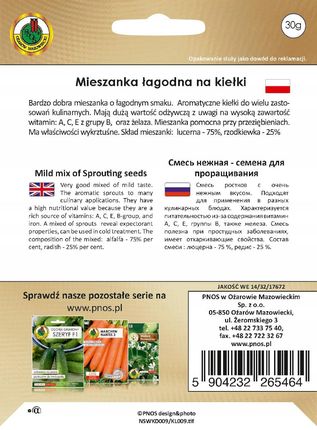 Nasiona Na Kiełki Mieszanka Łagodna 30G Nswkd009 - zdjęcie 4