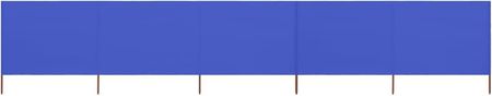 Meble Parawan 5-Skrzydłowy Z Tkaniny 600X120cm Lazurowy Błękit