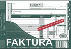 Zdjęcie Faktura Wzór Uproszczony Dla Prowadzących Sprzedaż W Cenach Brutto 123 3E Faktura Wzór Uproszczony Dla Prowadzących Sprzedaż W Cenach Brutto (A5) Inde - Kościan