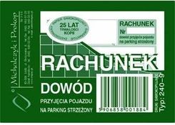 Rachunek Dowód Przyjęcia Pojazdu Na Parking 240 9 Rach.Dowód Przyjazdu Pojazdu Na Parking Strzeżony Wielokopia 240 9 A7