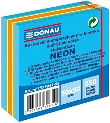 Kostki Samoprzylepne Donau 50x50mm Neon Mix Żółty 250 Kartek