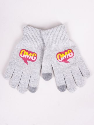 Rękawiczki dziewczęce pięciopalczaste OMG dotykowe