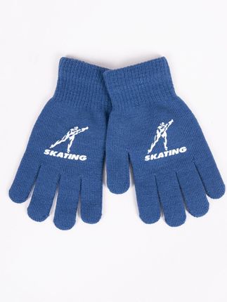 Rękawiczki chłopięce pięciopalczaste niebieskie SKATING