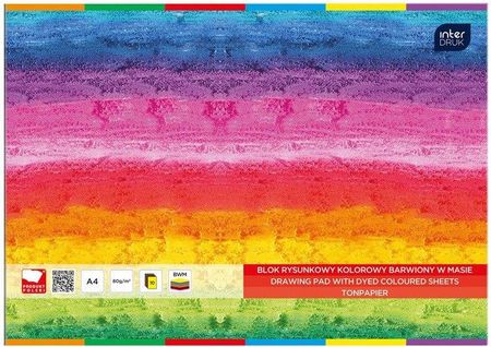 Interdruk Blok Rysunkowy A4 10 Kartek Kolorowy Barwiony W Masie