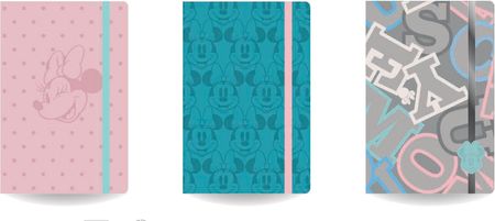 Disney Fashion Notes A5 / 80 K. Linia Z Gumką 3Szt. Mix /Minnie Mouse /3/