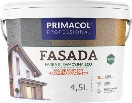 Primacol Fasada Eco Farba Elewacyjna Biały 4,5L