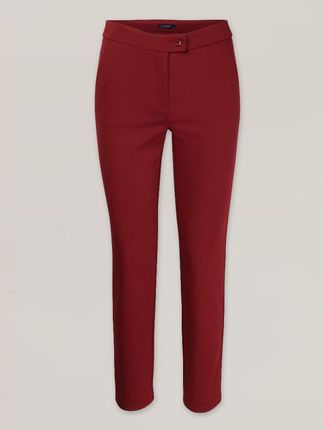 Bordowe spodnie garniturowe z dzianiny