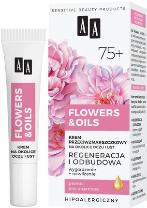 Aa Flowers&Oils 75+ Odbudowa Krem Przeciwzmarszczkowy Na Okolice Oczu I Ust 15 ml