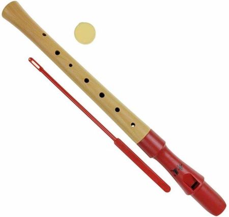 Flet prosty drewniany sopranowy  QM8A-28G czerwony
