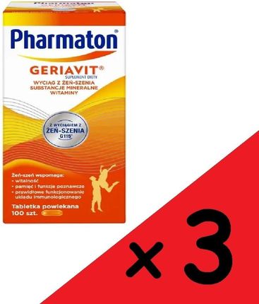 3 x Pharmaton Geriavit, 100 tabletek