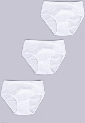 Figi majtki dziewczęce gładkie białe 3PAK : Rozmiar - 146-152